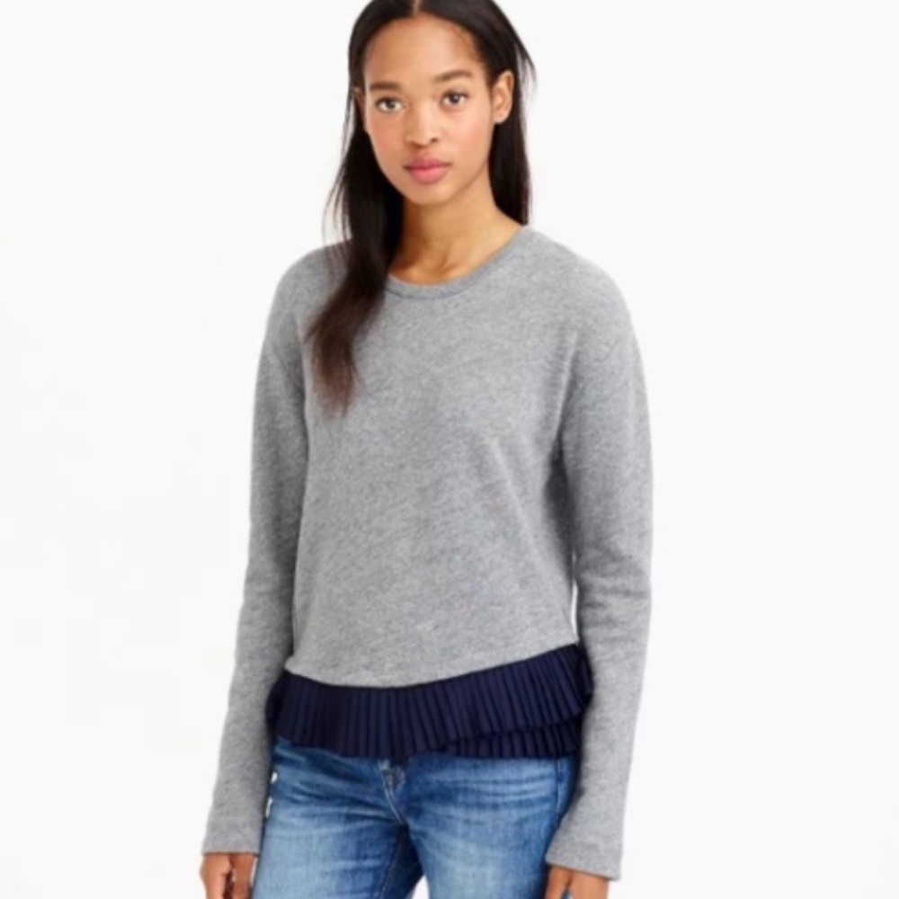 J CREW Ruffle Hem Sweatshirt Top